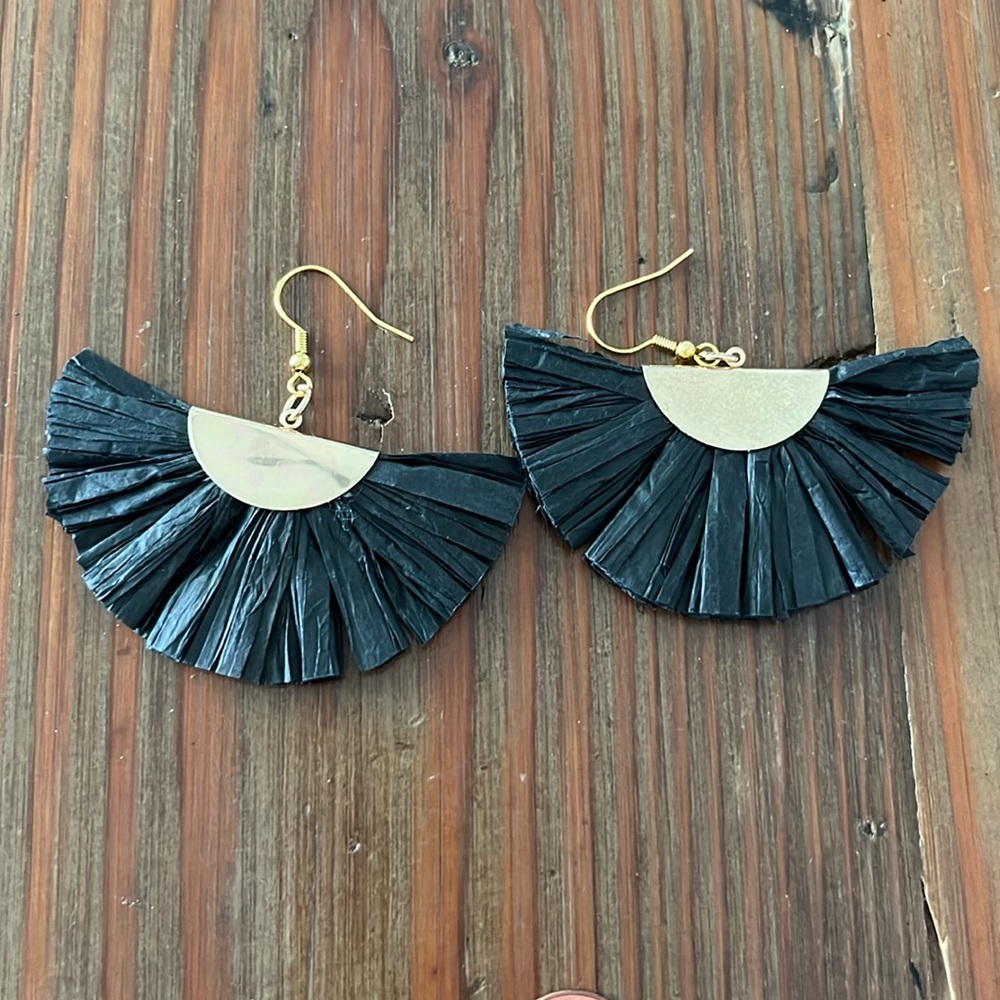 Gold tone Paper Earrings